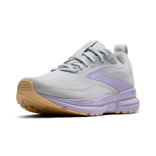 Brooks Women’s Trace 4 Neutral Running Shoe - Oyster/Purple/Sherbert - 7.5 Medium