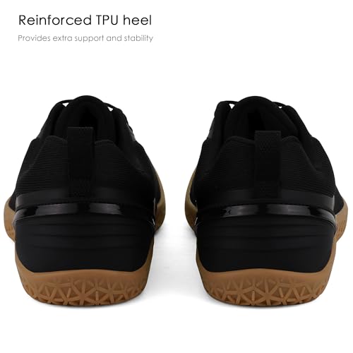 ASITVO Wide Barefoot Shoes Men Gym Zero Drop Sole Minimalist Cross Trainer Width Toe Box Size 11 Sneakers Grounding Walking Shoes Black Oxford 45