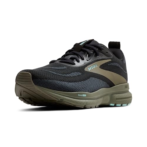 Brooks Men’s Trace 4 Neutral Running Shoe - Black/Ebony/Dusty Olive - 11 Medium