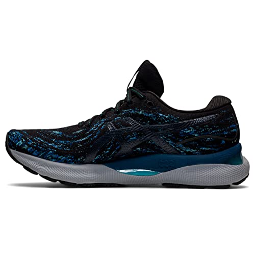 ASICS Men's Gel-Nimbus 24 Mesh Knit Running Shoes, 7, Black/MAKO Blue