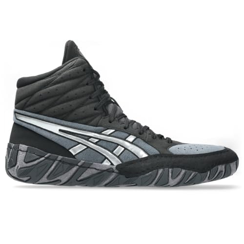 ASICS Men's Aggressor 6 Wrestling Shoes, 8, Black/Pure Silver