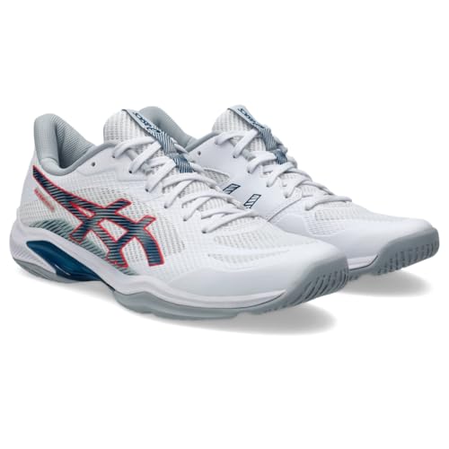 ASICS Men's Blade FlyteFoam 2 Volleyball Shoes, 12, White/MAKO Blue