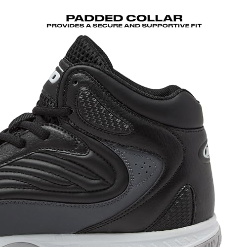 AND1 Pulse 3.0 Basketball Shoes for Men, Indoor or Outdoor, Street or Court Basketball Sneakers Men - Black, Red, or White - Black/White/Light Grey, 10 Medium