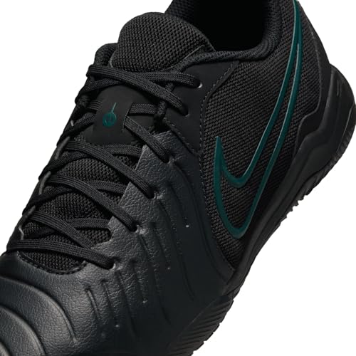 Nike Tiempo Legend 10 Academy Indoor/Court Low-Top Soccer Shoes (DV4341-002, Black/Deep Jungle/Black) Size 9