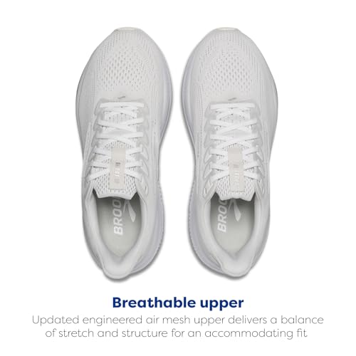 Brooks Women’s Ghost 17 Neutral Running Shoe - White/White/Grey - 8.5 Medium