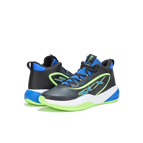 Skechers Men's Basketball SKX League Sneaker, Black/Blue, 10