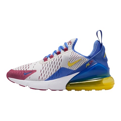 Nike Air Max 270 Big Kids' Shoes (Soft Pearl/Comet Blue/Sweet Beet/Bright Citron) Size 5.5