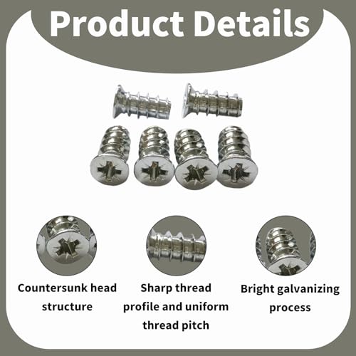 50 PCS Furniture Screws, Drawer Slide Screws Set, Cabinet and Furniture Repair Screws, Steel Construction with Phillips Flat Head Design, Compatible with Most Furniture Brands