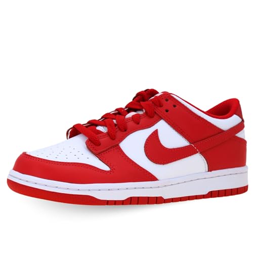 Nike Dunk Low GS in White & University Red