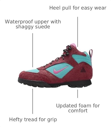 Nike ACG Torre Mid Waterproof Men's Shoes (FD0212-600, Team Red/Dusty Cactus/Sail/Pinksicle) Size 5