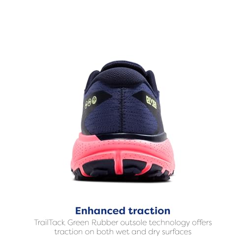 Brooks Women’s Divide 5 Trail Running Shoe - Grey Blue/Pink/Lime - 5.5 Medium