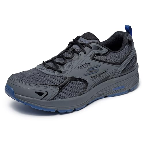 Skechers mens Gorun Consistent - Athletic Workout Running Walking Shoe With Air Cooled Foam Sneaker, Charcoal/Blue, 12 X-Wide US