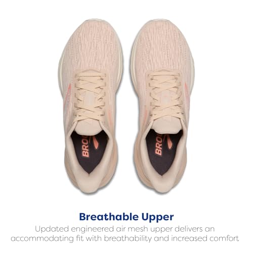 Brooks Women’s Anthem 7 Neutral Running Shoe - Almond/Grey/Desert Flower - 7 Medium