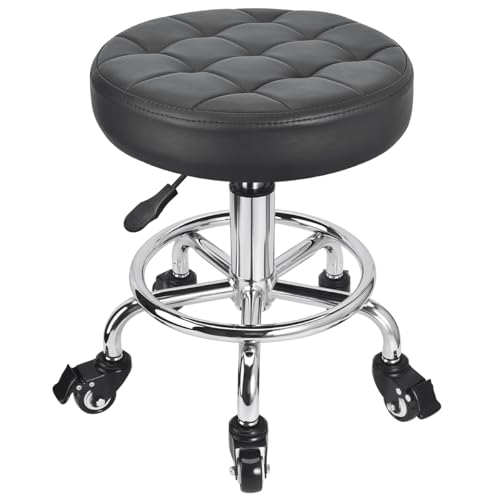 JOSTZHXIN Low Height Roller Stool Height Adjustable, Mechanic Stool Low Rolling Chair, Footstool Modern Roller Seat for Salon SPA Home Office Garage Shop (Style 3)
