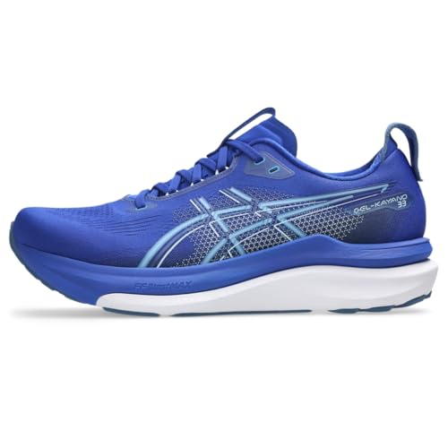 ASICS Men's Gel-Kayano 33 Running Shoes, 12, Prussian Blue/White