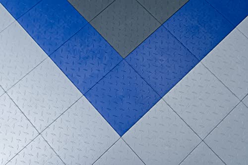 Speedway Garage Floor Diamond Tile, 12 x 12 x 0.5 in, Grey, 50-Piece Set