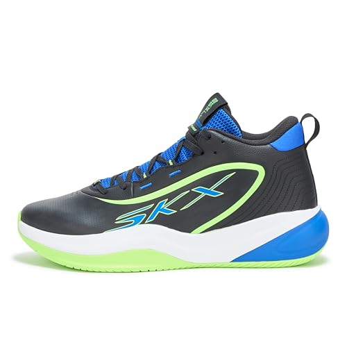 Skechers Men's Basketball SKX League Sneaker, Black/Blue, 10