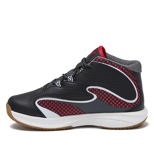 SHAQ Notix 2.0 Kids Basketball Shoes for Boys and Girls, High Top Youth Boys Sneakers Size 11-7 Little or Big Kid - Black/White, 3 Little Kid