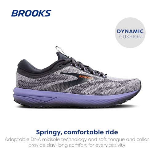 Brooks Women’s Revel 7 Neutral Running Shoe - Sweet Lavender/Ebony/Alloy - 8 Medium