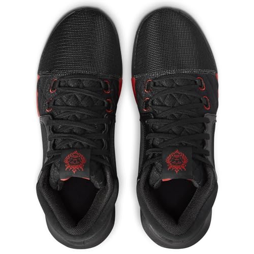 Nike Men's Lebron Witness VIII Basketball Shoes, Black Red 005, 10.5 US