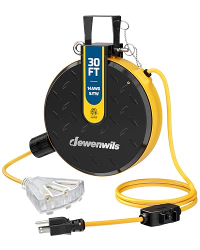 DEWENWILS 30FT Retractable Extension Cord Reel, Ceiling/Wall Mount