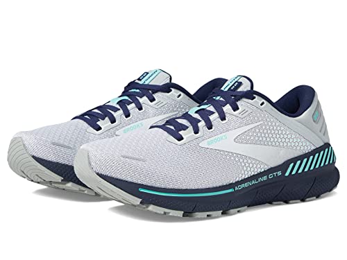 Brooks Women's Adrenaline GTS 22 Supportive Running Shoe - Grey/Peacoat/Aruba - 11 Medium