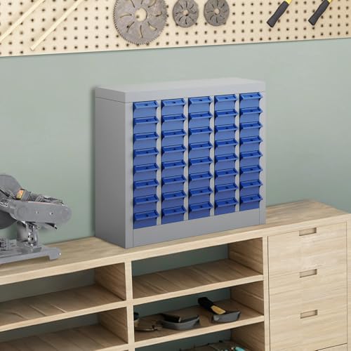 DIYTUNINGS 40 Drawers Parts Cabinet Chest, Bolt Nut Metal Tool Storage with ABS Drawer for Hardware Organization Equipment Shelves Home Garage Workshop Office Supplies, Grey