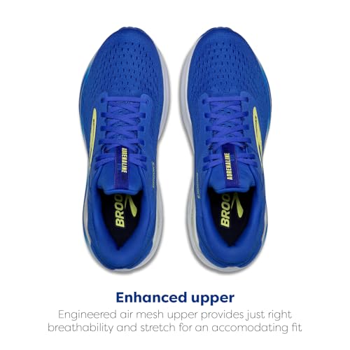 Brooks Men’s Adrenaline GTS 24 Supportive Running Shoe - Cobalt/Neo Yellow/Peacoat - 10 Medium