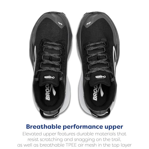 Brooks Women’s Caldera 8 Ultra Trail Running Shoe - Black/Blackened Pearl/White - 9 Medium