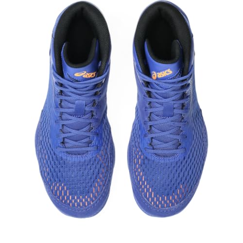 ASICS Men's Split Elite Wrestling Shoes, 10.5, Dark Cobalt/Orange POP