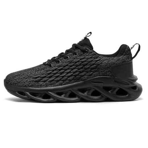 HOMASS Mens Walking Shoes Tennis Casual Fashion Running Sneakers Black