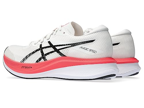 ASICS Women's Magic Speed 3 Running Shoes, 9.5, White/Black