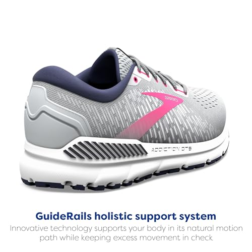 Brooks Women's Addiction GTS 15 Supportive Running Shoe - Oyster/Peacoat/Lilac Rose - 11 Medium
