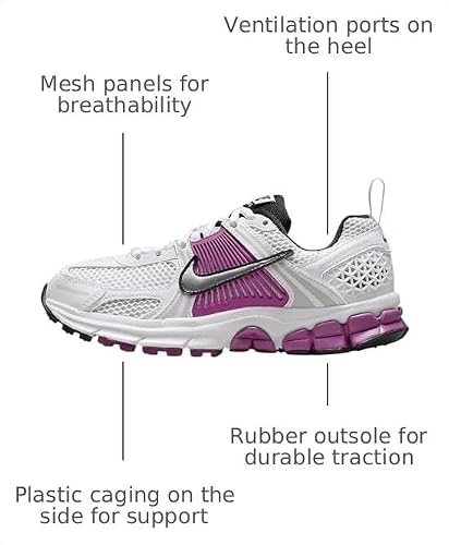 Nike Vomero 5 Big Kids' Shoes (HF6998-102, White/Pure Platinum/Hot Fuchsia) Size 6