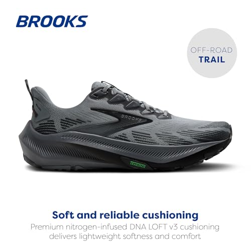 Brooks Men's Ghost Trail, Off-Road Running Shoe for Rugged Terrain - Gray/Gray/Blackened Pearl - 8.5 Wide