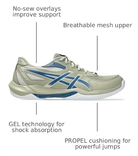 ASICS Men's Gel-Rocket 12 Volleyball Shoes, 9, Khaki/Winter SEA
