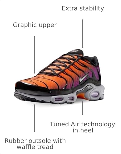 Nike Air Max Plus Men's Shoes (DM0032-014, Black/Total Orange/Vivid Purple/Photon Dust) Size 9