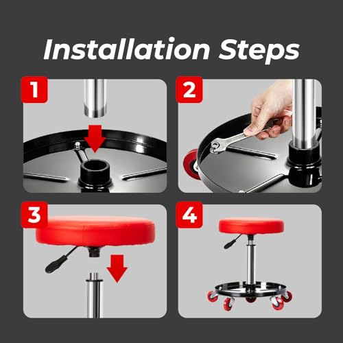 Mechanic Stool,Rolling Garage Seat Adjustable Pneumatic Shop Creeper Seat