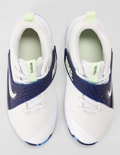 Nike Big Kid's Team Hustle D Basketball Shoes, Summit White/Volt Tint-Midnight Navy, 3.5Y