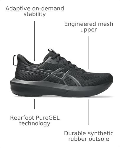ASICS Women's GT-1000 14 Running Shoes, 11.5, Black/Black