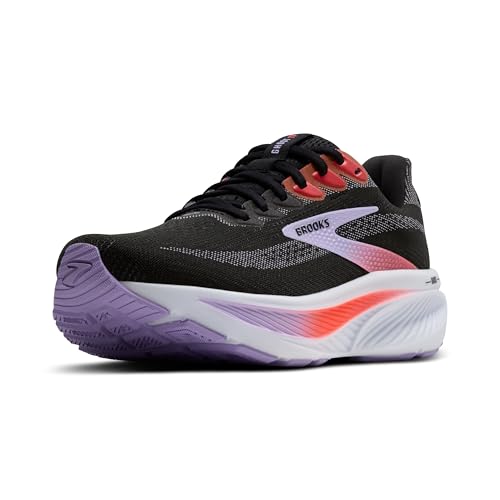 Brooks Women’s Ghost 17 Neutral Running Shoe - Black/Purple/Coral - 7.5 Medium
