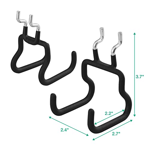 Pegboard Hooks, 8 Pack Peg Board Tool Utility Hooks & Hangers (Black)