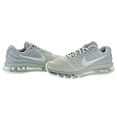 Nike Men's Air Max 2017 Matte Silver/White/Light Bone Nylon Running Shoes 9 M US