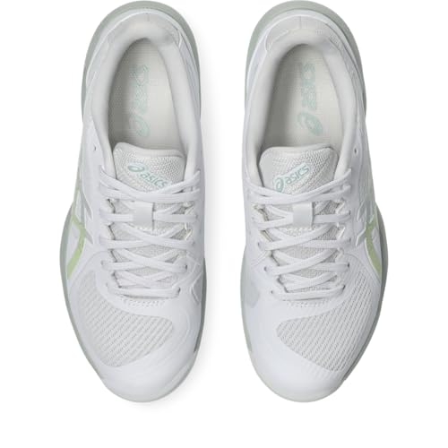 ASICS Women's Solution Swift FlyteFoam 2 Tennis Shoes, 9, White/Lichen Rock