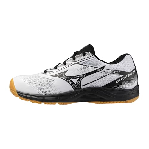 Mizuno Cyclone Speed 5 Volleyball Shoe | Womens Volleyball Footwear | White-Black | US Womens 9
