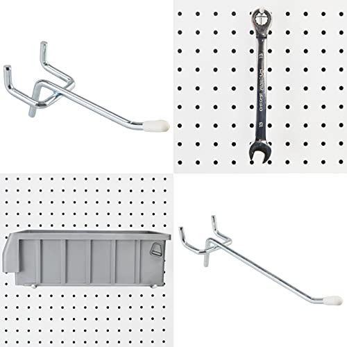 G.CORE Peg Board Organizer 21 Pack, Pegboard Accessories with Baskets Cups Hooks - 1/8" & 1/4" Peg Board Wall Tool Organizers, Utility Holders & Hangers for Garage Craft Workbench