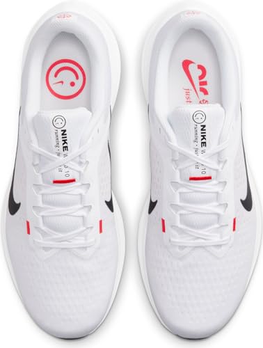 Nike Men's Air Winflo 10 Trainers, White Black Light Scarlet Red, 9 US