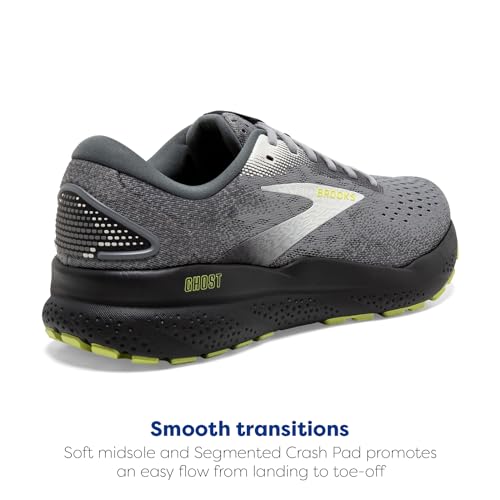 Brooks Men’s Ghost 16 Neutral Running Shoe - Primer/Grey/Lime - 11 Wide