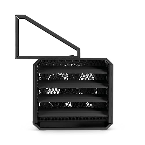 Stelpro Oxford Electric Garage Heater, 4000W / 240V, 11 5/8″ L x 13 1/16″ H x 12" D, Heavy-Duty Heater with Built-In Thermostat and Adjustable Louvers, Wall/Ceiling Mount (ARUH4TCHAR) – Charcoal