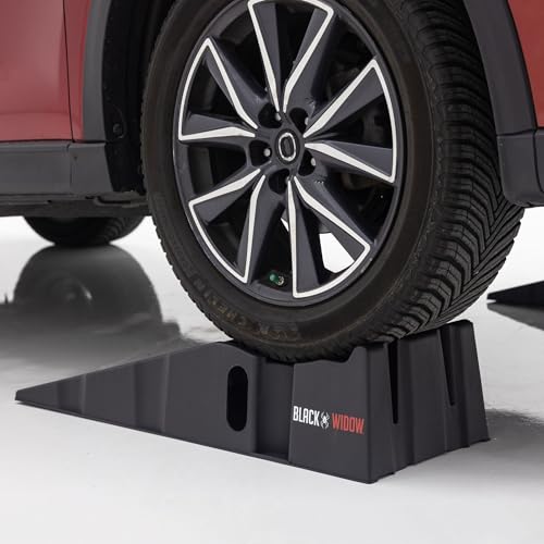 Black Widow Car Service Ramps for Oil Change, 8,000 lb GAWR, 6.25" Lift